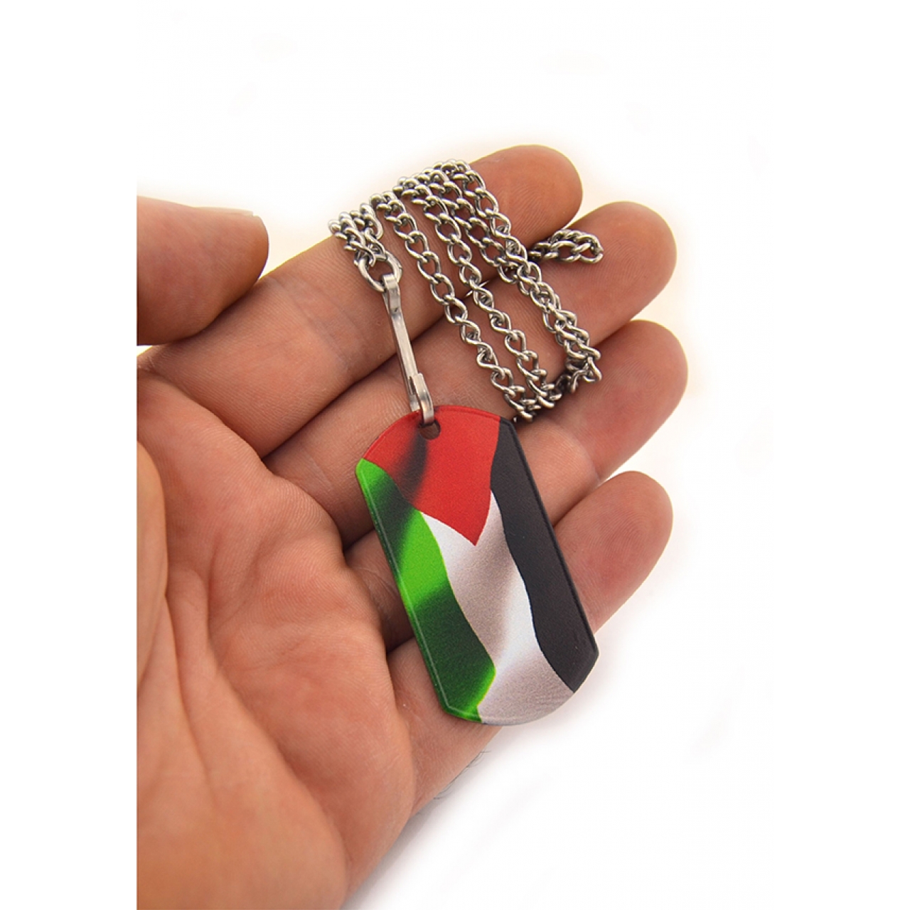 Filistin Bayrak Basklı Asker Künyesi Rozet Seti
