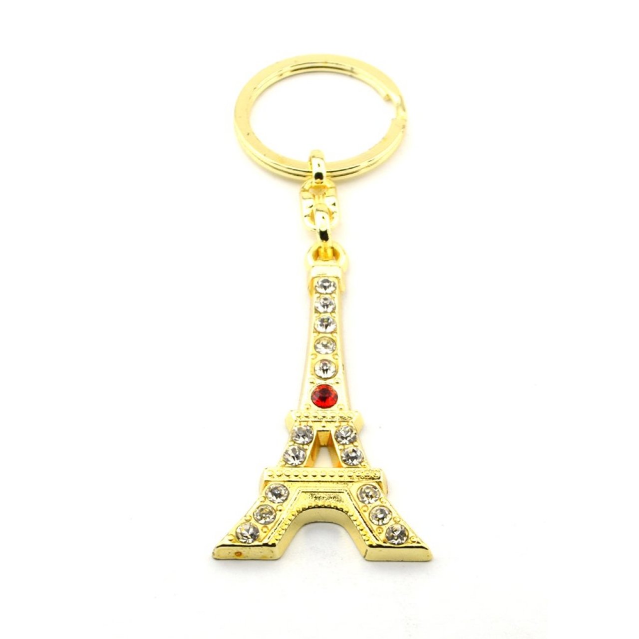 Paris Kule Altın Renkli Taşlı Anahtarlık 