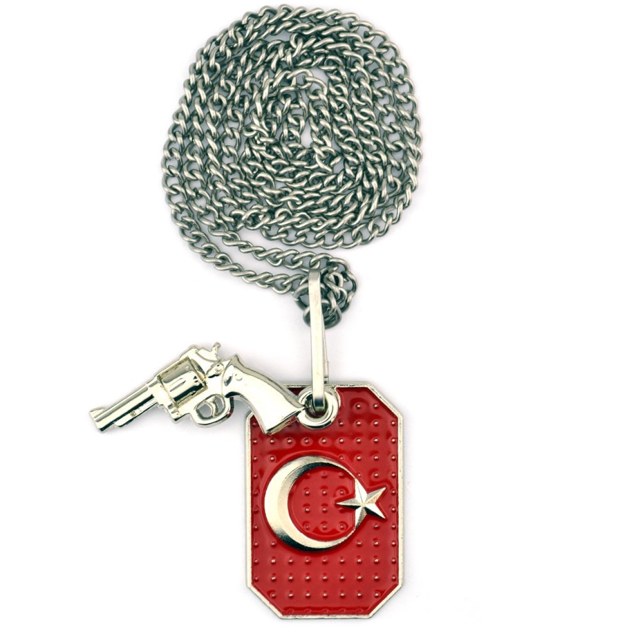 Asker Künyesi Türk Bayrağı ve Silah 