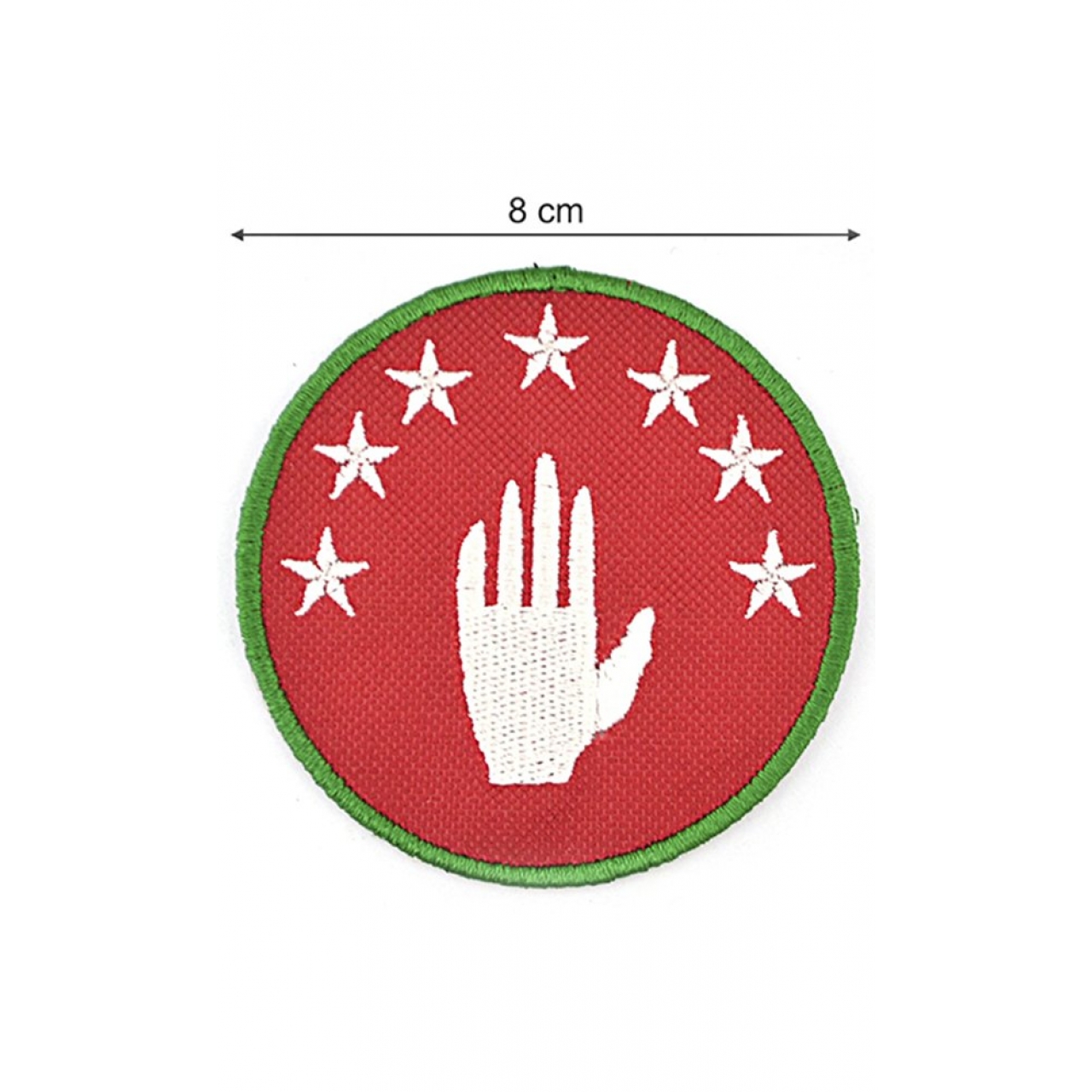 Abhaz Bayrak Nakışlı, Yuvarlak Etiket (Kırmızı) Çapı 8 cm 
