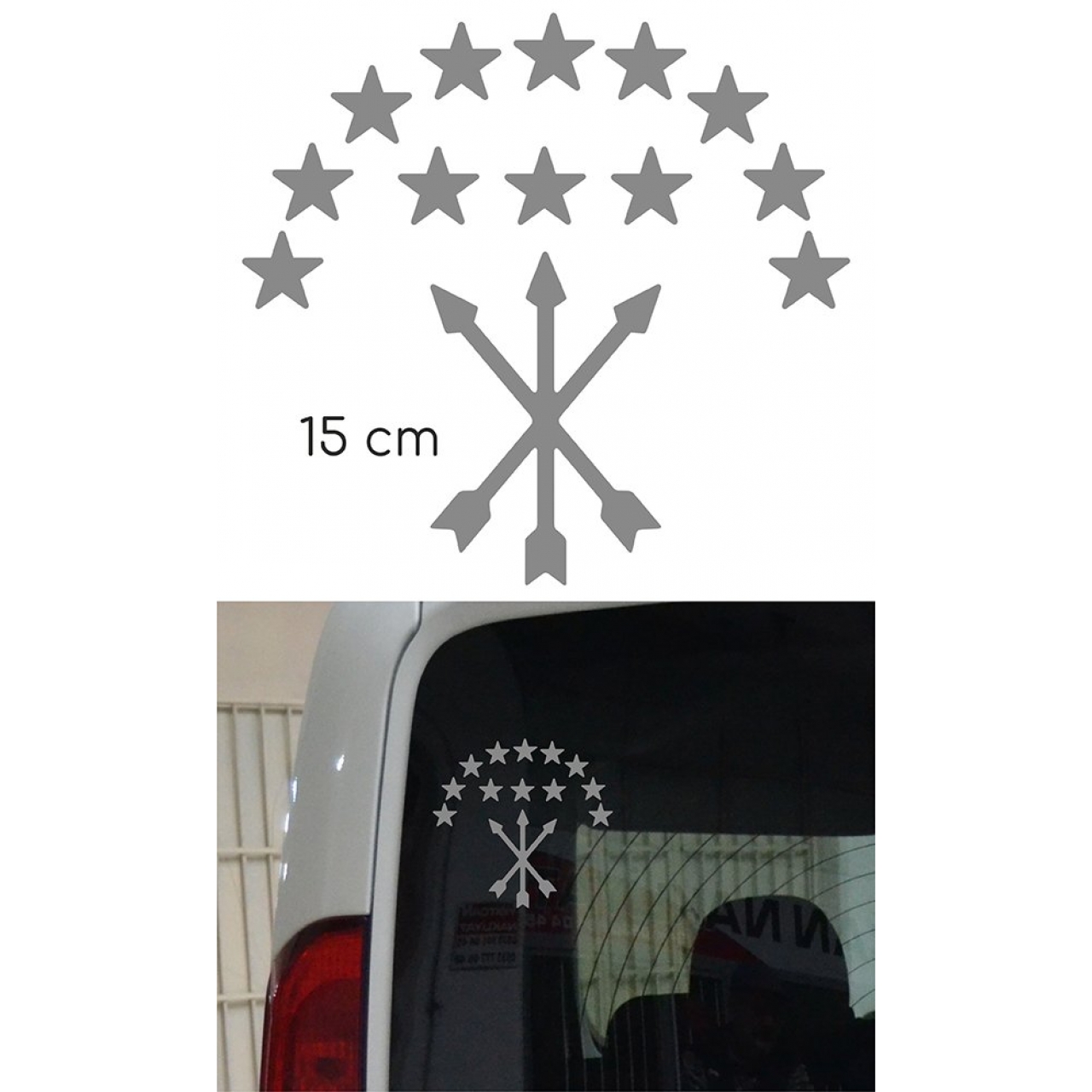 Adige Bayrak Folyo Etiket Gümüş Yaldız 15 cm 