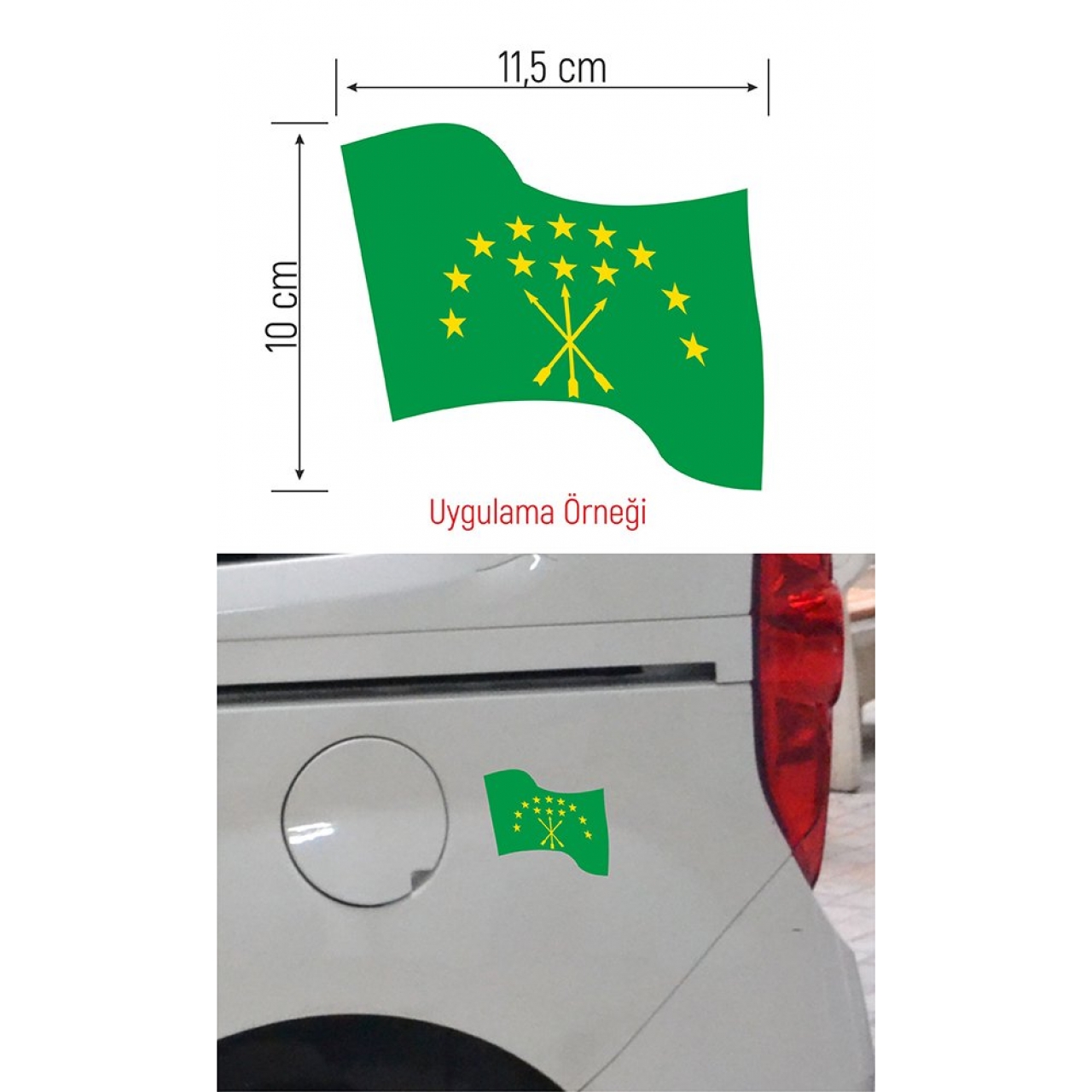 Adige Dalgalı Bayrak Etiket 11,5 x 10 cm