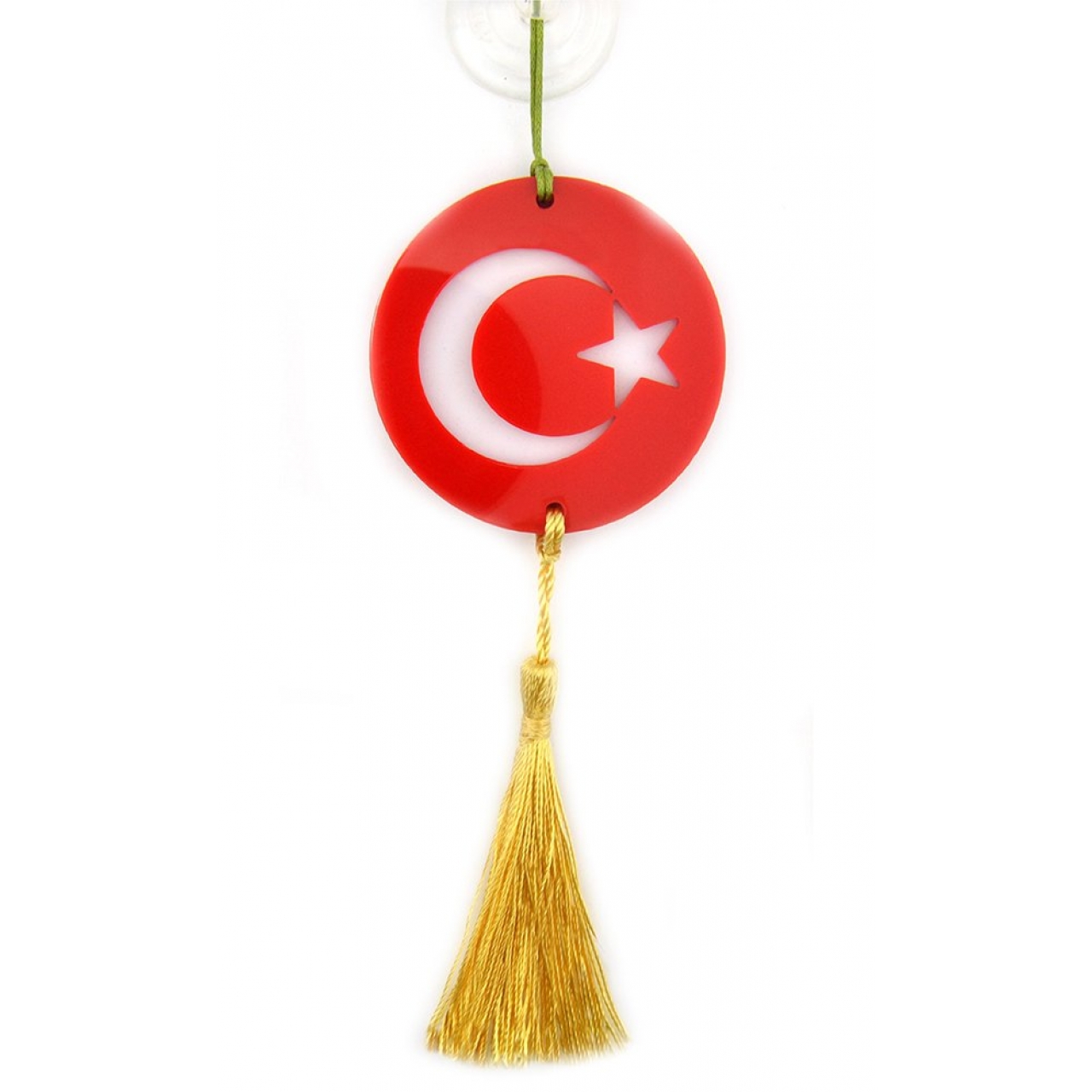 Türkiye Bayrak Ayna Süsü Yuvarlak 