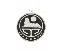 Çeçen Bayrak Nakışlı, Yuvarlak Etiket (Siyah) Çapı 8 cm